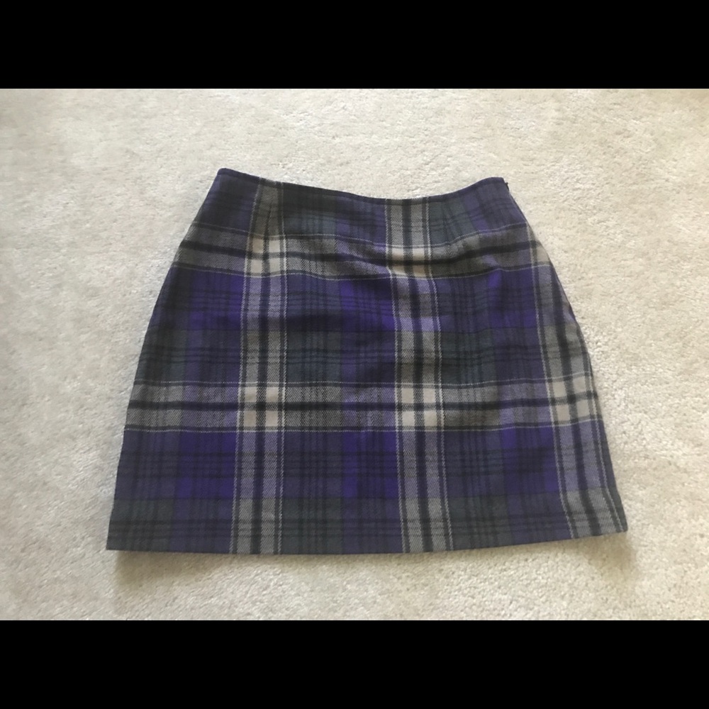 Purple plaid mini skirt